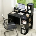 thumbnail image 4 of Gymax 48'' Modern Computer Desk Home Office Workstation w/ Hutch & Storage Shelves Black, 4 of 10