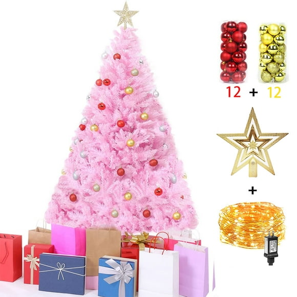 APPIE 7.5Ft PVC Artificial Christmas Tree w/ LED Lights for Xmas Decoration