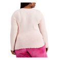 thumbnail image 2 of REBELLIOUS ONE Chandail Portefeuille pour Femmes Rose Extensible à Nouer Côtelé à Bord Festonné à Manches Longues avec Encolure Superposée Grande Taille3X, 2 of 3