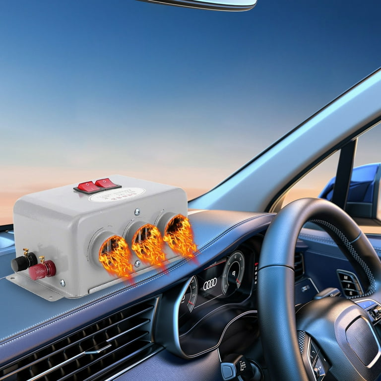 cigarette lighter truck heater B 12V/24V Car Heater With 800W High Power, Fast Heating For Truck And Van,  Defrost Function With Aluminum Foil Buckles And Clamps, Metal Construction