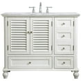 thumbnail image 4 of Elegant Decor Rhodes 42" Single Marble Top Bathroom Vanity in Antique White, 4 of 16