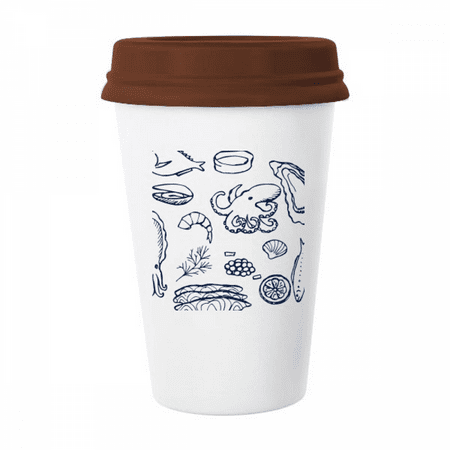 

Seafood Fishing Resources Mug Coffee Drinking Glass Pottery Cerac Cup Lid