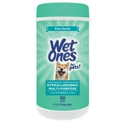 Wet Ones Multi-Purpose Dog Grooming Wipes With Vitamins A, C & E, Fragrance-Free Dog, 50 Count
