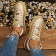 thumbnail image 5 of Willtoo Womens Faux Leather Platform Lace Up Sneaker Low Top Chain Accent Fashion Footwear Smooth Solid Color Chunky Sole Daily Footwear, 5 of 5