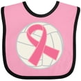 thumbnail image 3 of Inktastic Breast Cancer Volleyball Pink Ribbon Sports Gear Boys or Girls Baby Bib, 3 of 4