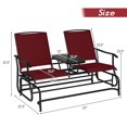 thumbnail image 3 of Costway 2 Person Outdoor Patio Double Glider Chair Loveseat Rocking Wine, 3 of 10
