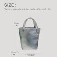 thumbnail image 4 of Bolsos de cubo casuales para mujer, bolsos y carteras de diseñador de lujo, novedad de 2023, bolso de hombro con decoración de remaches y asa superior de cuero PU, 4 of 5