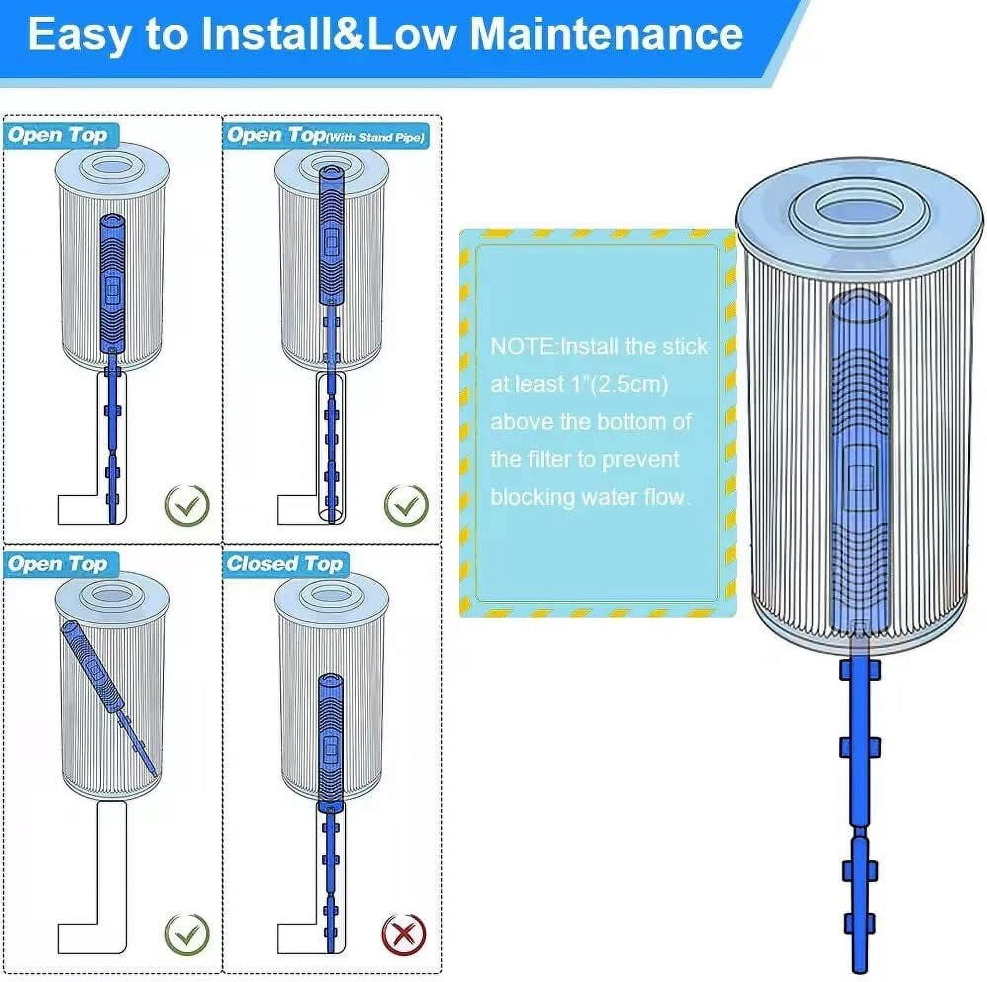 SPA Mineral Sticks for Hot Tub, Hot Tub Stick with 4 Months Lifetime Universal for Hot Tub & Pool, Spa Mineral Cartridge Keeps Water Crystal Clear (Blue,2-Pack)