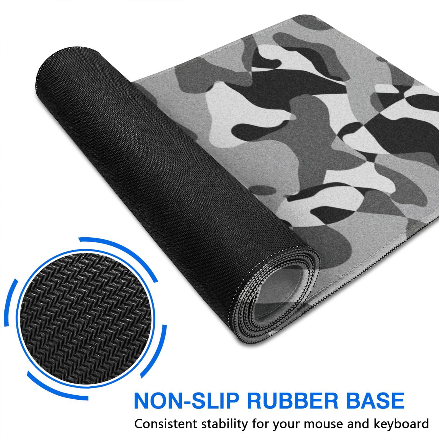 Extra Large Gaming Mouse Pad with Non-Slip Base & Stitched Edges
