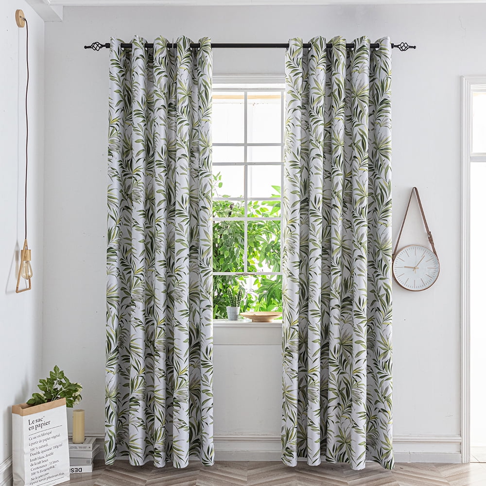 Pastoral Bird Printed Curtain Panel Drapes Sheer Tulle Voile Curtain 1 piece 