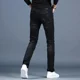 thumbnail image 5 of Pantalones vaqueros rotos con parches para hombre, pantalones vaqueros ajustados rotos para hombre, pantalones vaqueros ajustados con gráficos ajustados, negros con agujeros, estilo gótico suave, 5 of 5