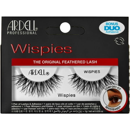 Ardell Fashion Lashes, Wispies, Black, Adhesive Not Included
