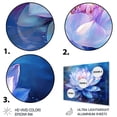 thumbnail image 3 of Designart "Blue Pink Lotus Pond Reflections of Tranquility" Floral Metal Art Print, 3 of 5