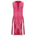 thumbnail image 3 of Gunia Womens Red Tank Top Long Vest With Fringe Shawl Wrap Asymmetrical Hem Sleeveless Open Front Cardigan Coat Lightweight Layering Tank Tops Women Camisole, 3 of 4