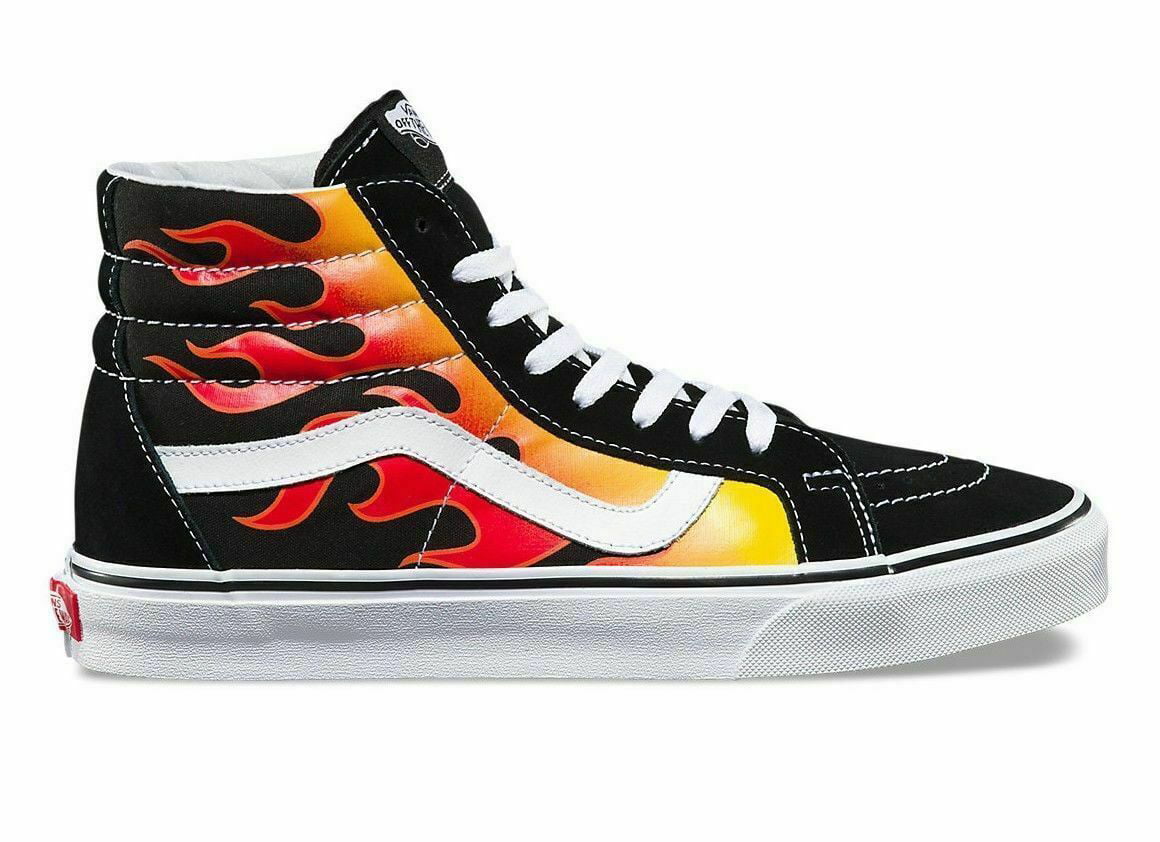 Vans Hi Reissue Flame Black/True White Men's Skate Shoes Size 13 - Walmart.com