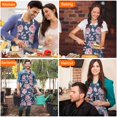 thumbnail image 4 of Pioneer Flower Floral Print Pattern Apron-Garden Aprons for Women with Pockets-Cotton Linen Waterproof Kitchen Cooking Gardening Aprons Adjustable for Kitchen,Cooking,BBQ and Salon 33x27 Inch, 4 of 7