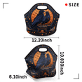 thumbnail image 3 of Herdesigns Vintage Neoprene Lunch Bag, Black Birds Insulated Lunch Box for Women Men Washable Lunch Tote Soft Lunch Container With Zipper for Work Picnic Travel, 3 of 7