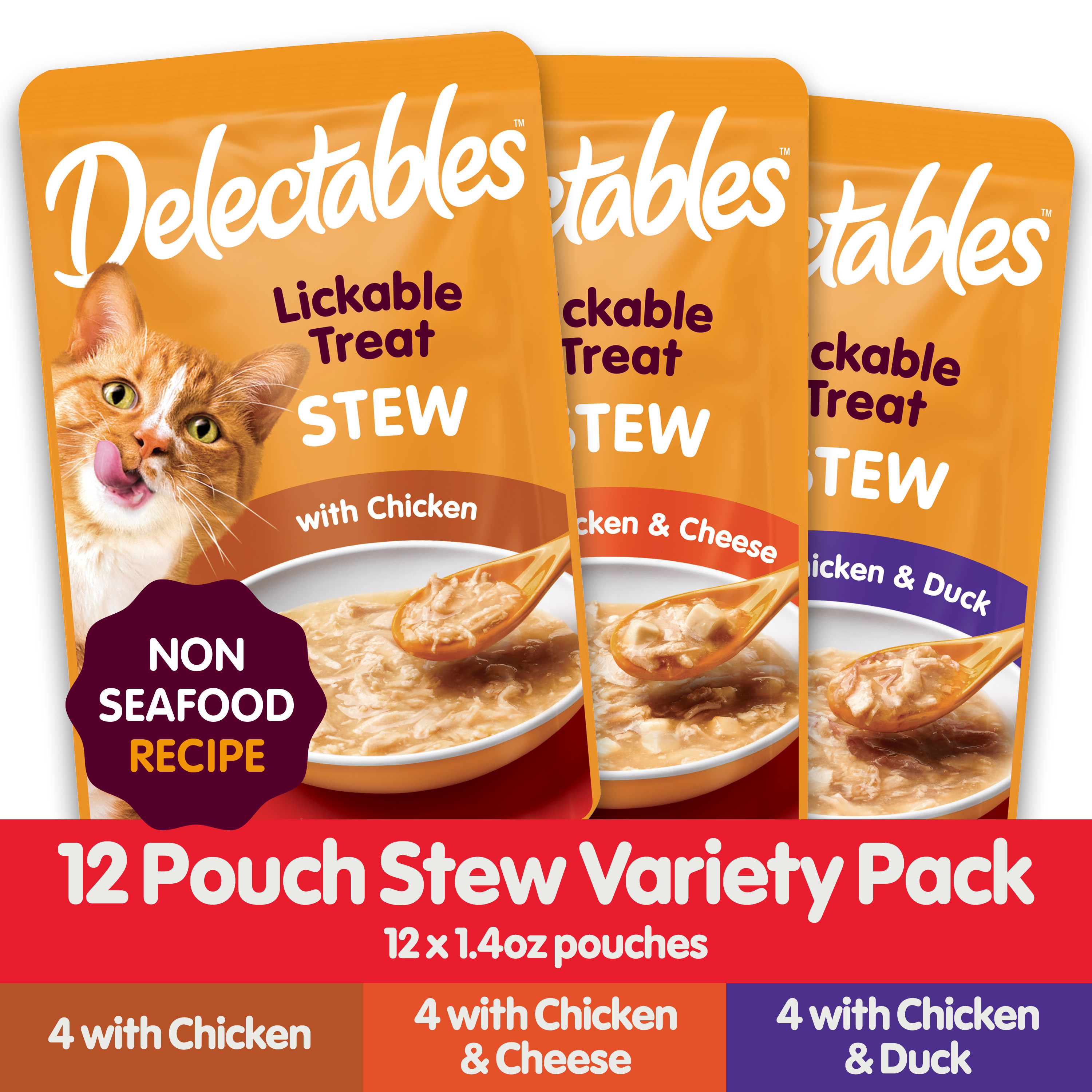 Delectables Stew Non-Seafood Lickable Wet Cat Treats Variety Pack, 12-Count photo 3