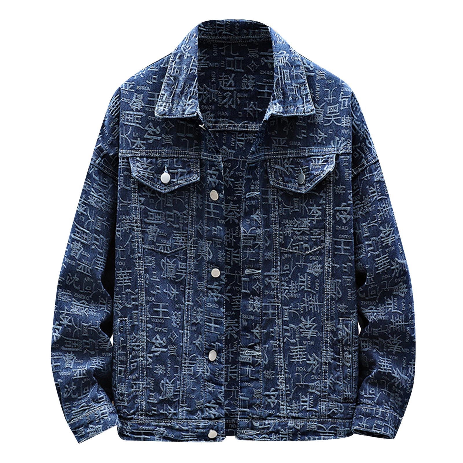 Men's Jacket Jean Denim Jacket Casual Slim Fit Button Down Trucker Jacket  Coat Fashion, M-3XL