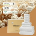 thumbnail image 5 of SEMAXE 100% Cotton Bath Towel Set Include 2 Bath Towels, 2 Hand Towels and 4 Washcloths (White), 5 of 8