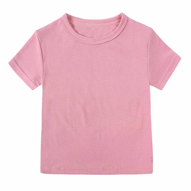 vdgthytj T-Shirts d'Été pour Tout-Petits, Col Rond, Manches Courtes, Coton, Décontracté, Basique pour Garçon Fille