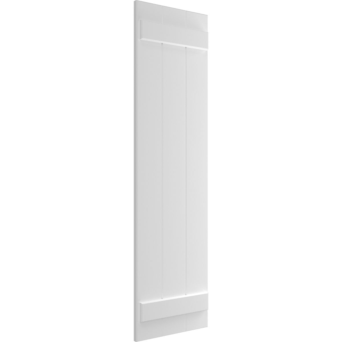 Ekena Millwork 16 1/8"W x 41"H True Fit PVC Three Board Joined Board-n-Batten Shutters, White (Per Pair - Hardware Not Included)