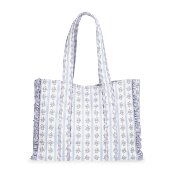 Women's Quilted Tote Bag, Floral/Gingham