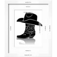 thumbnail image 3 of Cowboy Boot And Western HatBlack Graphic Image On White, Figurative World Culture Framed Art Print Wall Art by GeraKTV Sold by ArtCom, 3 of 6