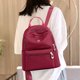 thumbnail image 3 of Bolsa Bolso de hombro escolar de nailon resistente al agua, mochila informal con cremallera para mujer (rojo oscuro) JShteea Para Estrenar, 3 of 5
