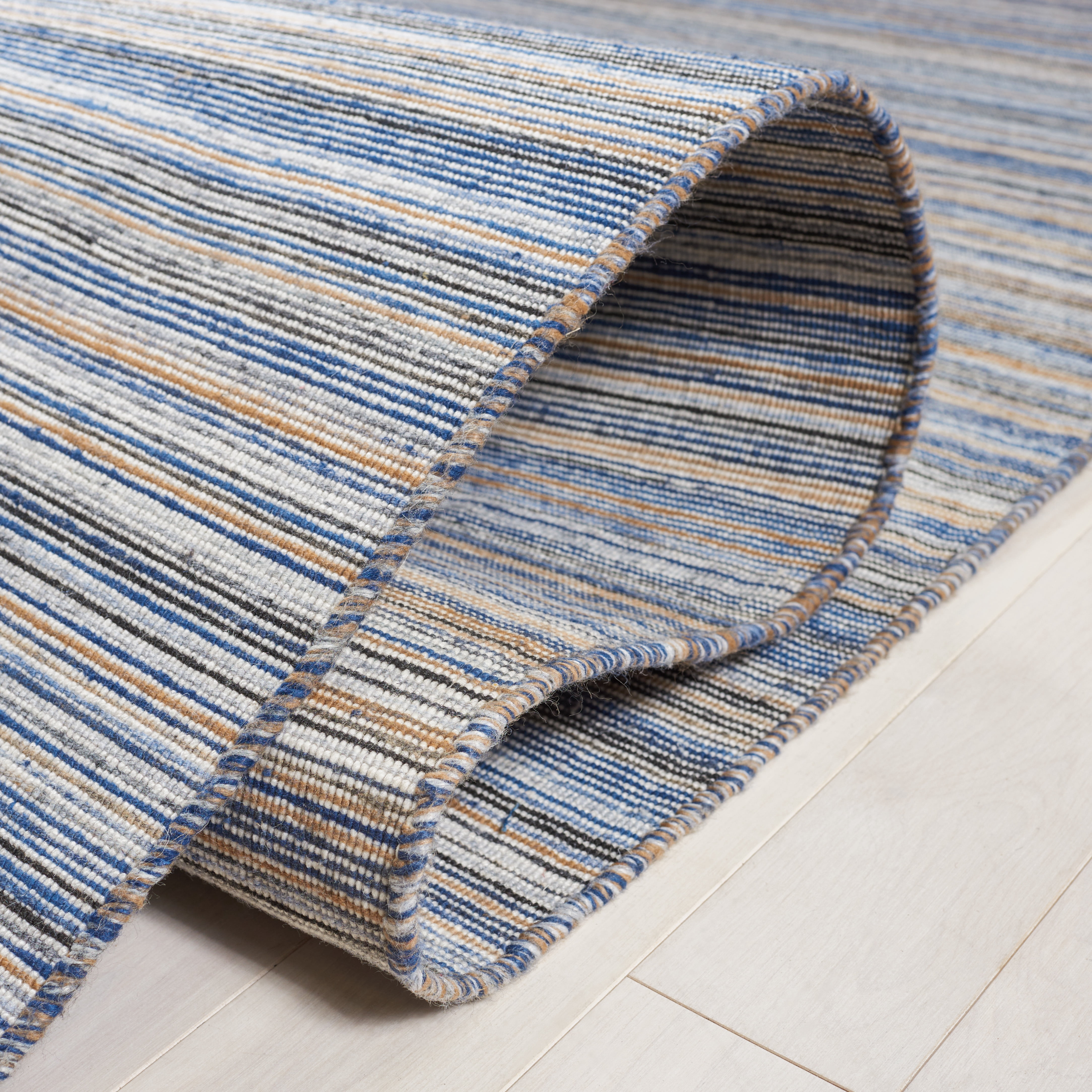 Safavieh Kilim Xaviera Striped Polyester Area Rug, Blue/Yellow, 8' x 10'