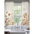 thumbnail image 2 of Vintage Floral Sheer Curtains 72 Inch Length 2 Panels Set, Spring Flowers Eucalyptus Leaves Retro Voile Window Treatment Rod Pocket Curtains Sheers Drapes for Bedroom/Living Room/Kitchen 52"x72"x2, 2 of 7