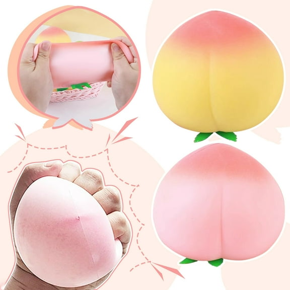 Peach Squishy Toys Stress Balls for Adults and Kids Stretchy Sensory Fidget Toys Squeeze Ball Stress Relief Toy Party Favors Easter Basket Stuffers Novelty Fake Peach Squeeze Toy Relax Toys