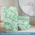 thumbnail image 3 of Xixirimido Hibiscus Flower Green Pattern Printed Recliner Slipcover Stretch Reclining Chair Covers 4 Pieces Non Slip Recliner Sofa Slipcovers with Pocket Lazy Boy Chair Cover for Pet Kid, 3 of 8