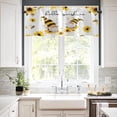 thumbnail image 6 of 2 Pack Valances Window Treatments, Watercolor Sunflowers Bee Summer Blackout Drapes Adjustable Curtain Valances for Windows Living Room Kitchen Over Sink, 18x52 Inch Rod Pocket Valances, 6 of 6