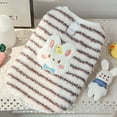 thumbnail image 6 of Dog Sweater Cute Rabbit Pattern Autumn Winter Warm Pet Knitwear with D-Ring Striped Pullover for Small Dogs & Cats,White,L, 6 of 9