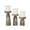 Dark Brown Tribal Pillar Abstract Round S/3 10", 8", 6"H, variant on DecMode 3 Candle Dark Brown Mango Wood Tribal Pillar Candle Holder, Set of 3