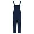 thumbnail image 5 of ABATAB Plus Size Overalls for Women Cotton Linen Square Neck Capri Jumpsuit Loose Fit Summer Wide Leg Rompers with Pockets, 5 of 5