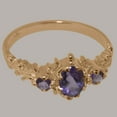 thumbnail image 6 of LBG British Made 9k Rose Gold Ring with Natural Amethyst Womens Anniversary Ring - 33 size options - Size 4, 6 of 9