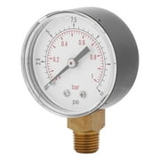 Manmetro - Mini manmetro de baja presin para combustible, aire, aceite o agua 0-15 psi/0-1 bar BSPT