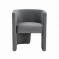 thumbnail image 2 of Cid 24 Inch Accent Chair, Soft Gray Velvet, Curved Backrest, Panel Base, 2 of 5