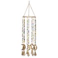 thumbnail image 6 of DecMode 19" Gold Metal Moon Windchime with Glass Beads and Cone Bells, 6 of 8