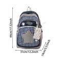 thumbnail image 3 of Celestial Star Commuter Daypack, Textured Cotton-Blend Large Rucksack for Women, Y2K Retro Star Embroidery Backpack with Detachable Star Pouch, Water-Resistant University Bag, 3 of 7