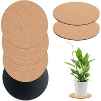 6 Pieces Cork Plant Coasters, 6 Inch Large Coasters for Drinks, Cork Plant Mats Cork Coasters for Plants, Plant Coasters for House Plants Indoors (Nude & Black)