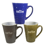 Marcelle 6 Pc. Ceramic Coffee Mug Set with Metal Stand, 11 oz.