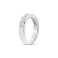 thumbnail image 3 of 14kt White Gold Womens Princess Channel-set Diamond Single Row Wedding Band 1 Cttw, 3 of 4