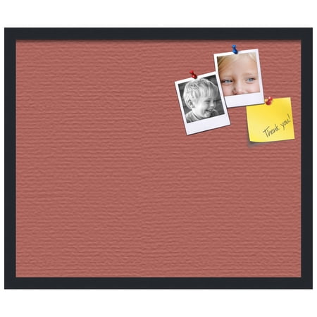 PinPix ArtToFrames 18x22 Custom Cork Bulletin Board Crimson Pastel Poster Board Has a Fabric Style Canvas Finish Framed in Satin Black (PinPix-1807)