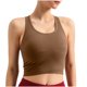 thumbnail image 1 of Tops Verdes Oscuros para las Mujeres Alta Elasticidad Nervadura sin Costuras Top Deportivo con Acolchado, Tops de Punto Blanco para las Mujeres, 1 of 9