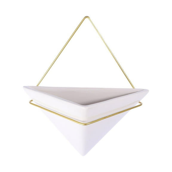 Ceramic Hanging Planter Triangle Edged Plant Hanger Flower Pot Plant Basket Holder for Indoor Outdoor Decorations