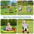 thumbnail image 6 of Klokick Swing Set with 1 Saucer and 1 Belt Swing Seat, 440lbs Swing Set for Kids with Heavy Duty A-Frame Metal Swing Stand for Backyard and Playground, 6 of 9
