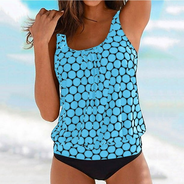 Up to 30% Off, Party gift ,Womens 2024 Tankini Swimsuit Tummy Control Flowy  Swimwear Two Piece Bathing Suits Swim Tank Top with Boyshorts 